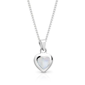 Signature Silver White Mother of Pearl Heart Necklace