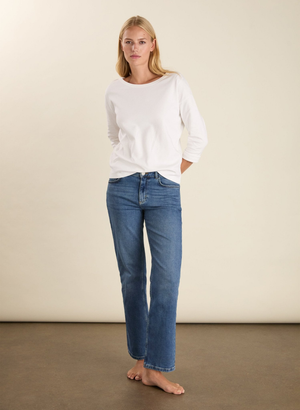 Zenna Organic Cotton Stretch Straight Leg Jeans - UK 12 | EU 38 | US 08 / Vintage Wash