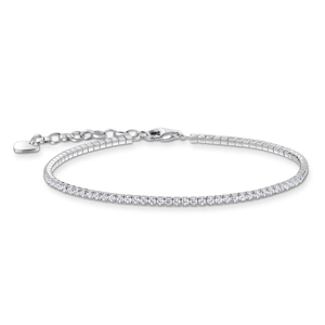 Silver 2mm White Zirconia Tennis Bracelet