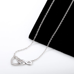 Signature Silver CZ Heart & Infinity Necklace