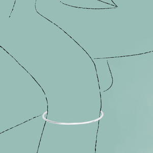 Portrait Identity Silver Skinny Bangle