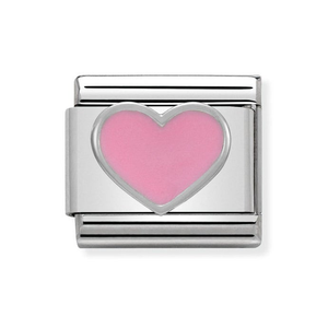 Classic Silver Pink Heart Charm