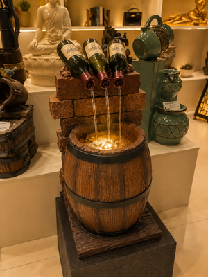 Vinomio 3 bottels of wine and a cask Water Feature New Collection March 2025