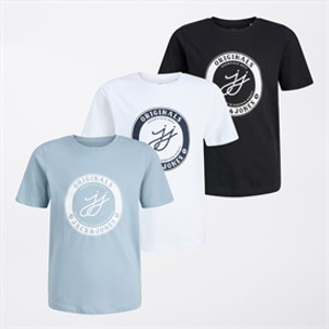 JACK & JONES Boys Three Pack Theo T-Shirts Multi