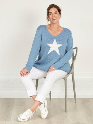 Mena Knitted Jumper - Powder Blue