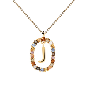 Gold Plated Floating Letter J Necklace