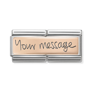Classic Rose Gold Handwriting Double Charm