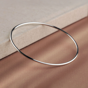 New Sterling Silver Solid Polished Push-On Bangle