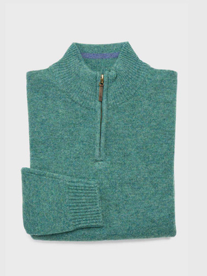 Seafoam Green Lambswool Zip Jumper