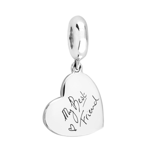 Signature Silver Medium Heart Pendant Handwriting Charm