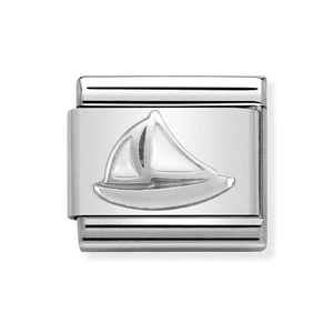 Classic Silver & Enamel Sail Boat Charm