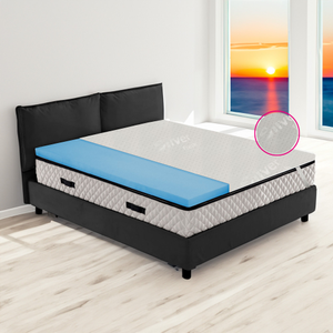Topper Semi Rigido ORTOPEDICO alto 6 cm con tessuto anallergico e ANTIMICROBICO sfoderabile - SKYBLUE