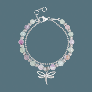 Tempest Meadow Silver & Fluorite Dragonfly Bracelet