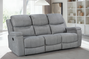 Chenille Fabric Dark Grey 3 Seater Manual Recliner Sofa VISCONTI