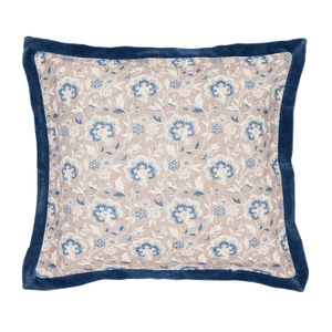 Lorelei Cushion 50cm x 50cm, Powder Blue & Linen