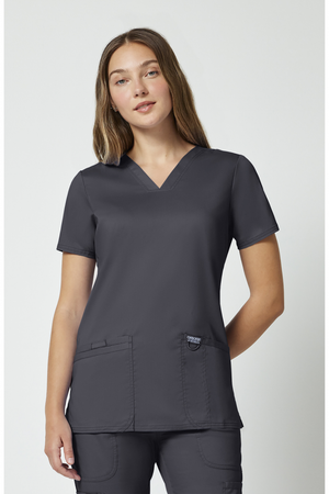 Cherokee Revolution Women's V-Neck Scrub Top, Pewter