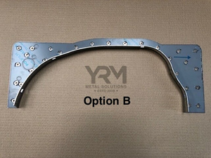 YRM244B - Seat Box Front Adaptor Panel for Land Rover Defender - By YRM Metal - for Defender R380 and LT85 Gearbox