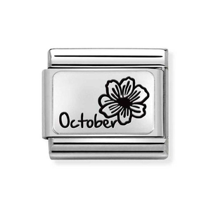 Classic Silver October Marigold Flower Charm