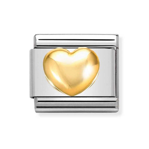 Classic Gold Raised Heart Charm
