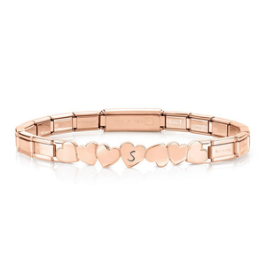 Trendsetter Rose Gold Plated Hearts Bracelet