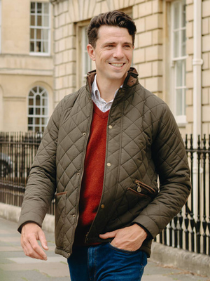 Olive Green Quilted Coat