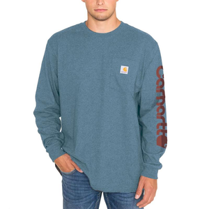 Loose Fit Heavyweight Long Sleeve Graphic Arm Pocket T-Shirt
