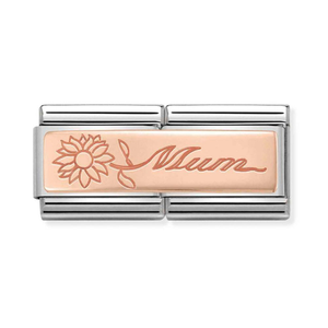 Classic Rose Gold Mum Flower Double Charm