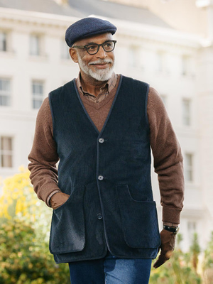 Navy Corduroy Gilet