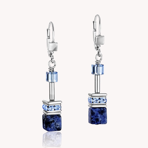 Precious Stones GEOCUBE Earrings Blue Tones with Sodalite