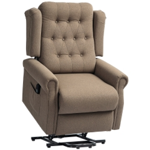 HOMCOM 45° Lifting Riser and Recliner Armchair - Dark Brown