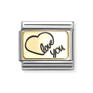 Classic Gold Love You Heart Charm