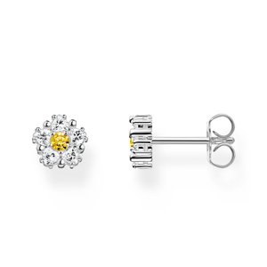 Silver Lovely Daisy CZ Small Stud Earrings