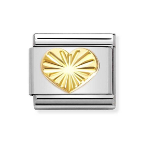 Classic Gold Heart with Etched Detail Charm