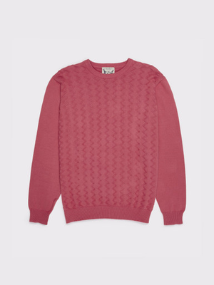 Coral Zigzag Cotton Crew Jumper