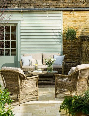 Frilford 2 Seater Sofa Set - Pe Rattan, Natural