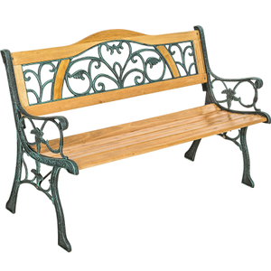 Panchina da giardino Kathi, in legno e ghisa 2 posti 124 x 60 x 83 cm