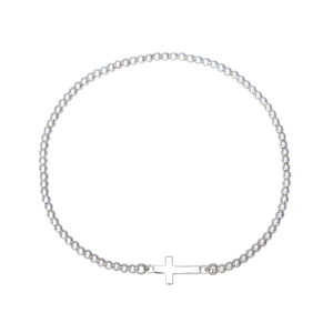 Signature Silver Cross Beaded IMERAKI Bracelet