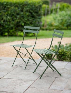 Rive Droite Bistro Chairs - Steel, Thistle Green, Set of 2