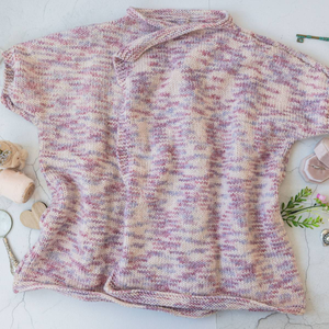 Short Sleeve Cardigan in Athena Provence