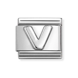 Classic Silver Letter V Charm