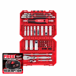 Milwaukee 4932498382 1/4" Drive Ratchet, Spanner and Socket Set with Packout Box (42 Pieces)