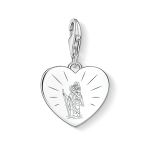 Classic Silver St Christopher Heart Charm