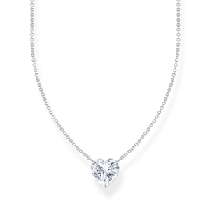 Silver CZ Heart Necklace