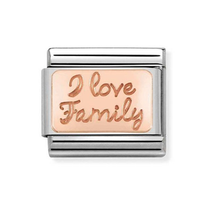 Classic Rose Gold "I love family" Charm