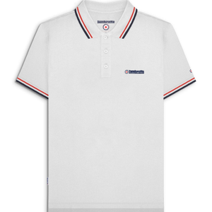 Lambretta Mens Twin Tipped Cotton Polo Shirt - 2XL / White (Red/Navy)