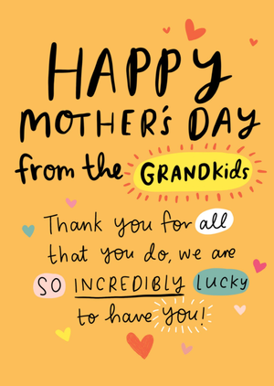 Happy Mother's Day From The Grandkids Typographic Card