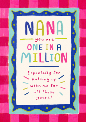 One In A Million Nana Mother's Day Card