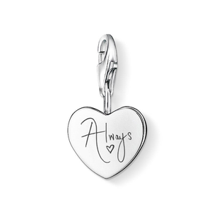 Classic Silver Small Heart Handwriting Charm