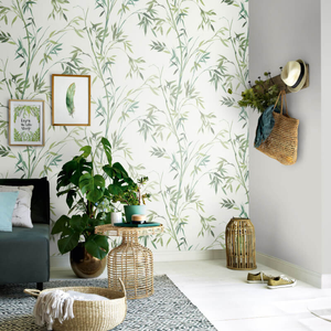 Erismann Stunning Bamboo Leaf Green Wallpaper - 10388-07