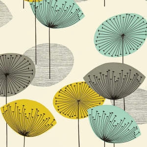 Sanderson Dandelion Clocks Wallpaper in Chaffinch - a Sample